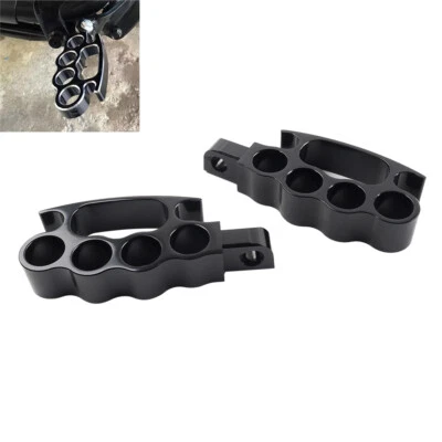 Male Mount Foot Pegs Footrests For Harley Touring Sportster Softail Dyna Black - Image 1 of 4