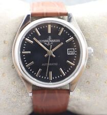 Vintage Ulysse Nardin Swiss Automatyczny zegarek męski Ostatni serwis Czarna tarcza