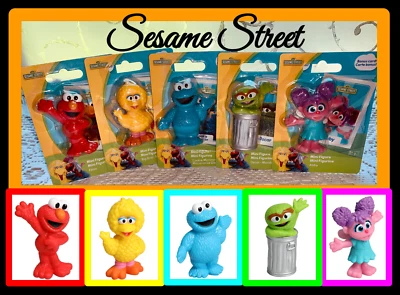 Sesame Street Mini Figures Play Set Cake Toppers Set of 5 Collectible CardsToys - Image 1 of 4
