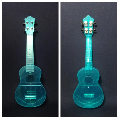 21" Fuykan Clear Blue Soprano Ukulele,See-Thru,Light-Weight w/Bag,Pick - UK11BL - Image 1 of 4
