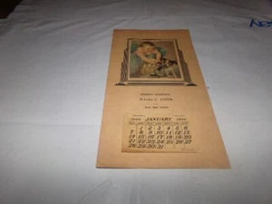 Vintage Calendar Art Baby & Dog Christmas from Postman to Walter C Utter 1940 - Picture 1 of 6