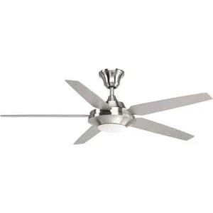 Progress Lighting 54 in. LED Nickel Ceiling Fan w/ Remote - Picture 1 of 14