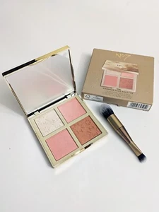 No7 Shimmer Face Palette, Blush, Highlighter & Bronzer & Applicator Brush, New - Picture 1 of 6