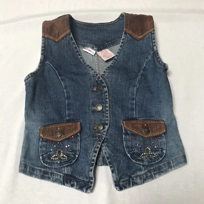 Chaleco Vaquero Vintage Y2K Mary Kate and Ashley Niñas Grande 10 12 Vaquera Western Foto 1 de 4