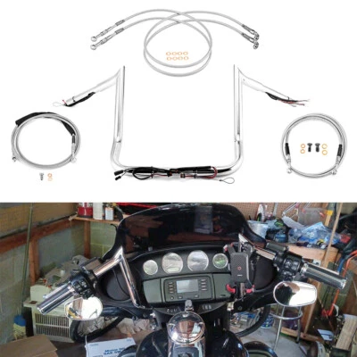 12" Rise Prewired Handlebar Cables Kit For Harley Street Electra Glide ABS 14-16 - Image 1 of 4