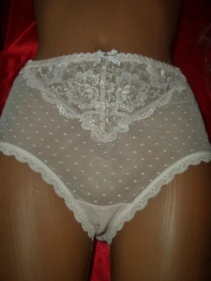 Sinnliches Glitzer Nylon Spitzen Höschen Gr. 46 beigerose Schlüpfer Panty (L179) - Bild 1 von 4