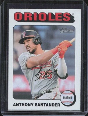 2024 Topps Heritage WHITE BORDER SP Anthony Santander Orioles  - Image 1 of 2
