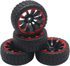 4Pack  Od 2.55" 12Mm Hex Wheel Rims & Rubber Tires Set Compatible With Hsp Redca