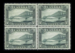 CANADA #156; 12¢ QUEBEC BRIDGE, F/VF-OG-NH, BLOCK OF 4, CV $340 - Picture 1 of 2