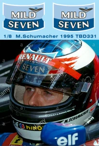 1/8 Decals pro Michael Schumacher Missing Helm F1 1995 TBD331 - Bild 1 von 3