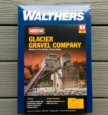 WALTHERS 1/87 HO CORNERSTONE GLACIER GRAVEL COMPANY MODEL KIT ITEM 933-3062 F/S - Image 1 of 4