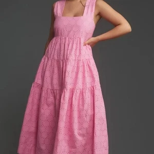 Anthropologie Helena Eyelet Square-Neck Tiered Midi Dress 3X Feminine Cottagecor - Bild 1 von 12