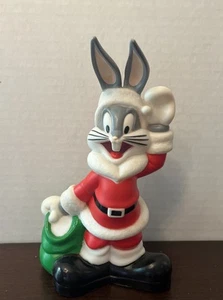 Rare Vintage 1997 Bugs Bunny Santa Tabletop Light Up Blow Mold 7.5" Only Figure - Picture 1 of 8