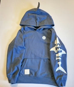 365 Kids From Garanimals 'Sea Ya' Indigo/Blue Shark Fin Hoodie Kids Size 7 - Picture 1 of 11