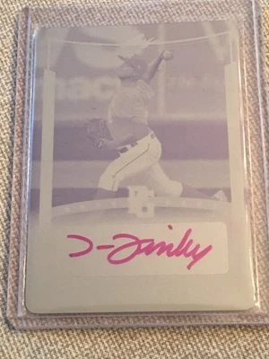 DREW FINLEY 2014 Leaf Perfect Game AUTOGRAPH PRINTING PLATE #1/1 Dodgers Yankees - Image 1 of 3