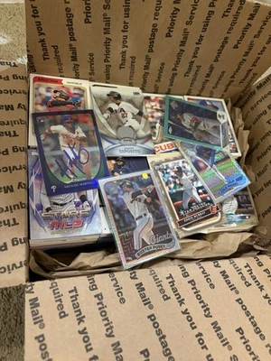 Medium Flat Rate Box Of Baseball Cards - Topps Bowman Upper Deck Auto Relic - Image 1 of 4