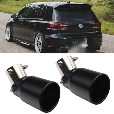 2PC Car Exhaust Pipe Tip Rear Tail Throat Muffler For Volkswagen Golf Atlas Foto 1 de 4