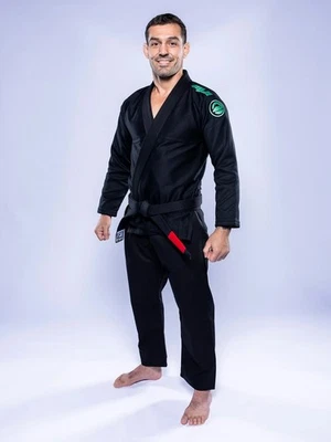 Fuji Sports Baseline 2.0 Mens Brazilian Jiu Jitsu Gi Jiu-Jitsu BJJ - Black/Mint - Image 1 of 4