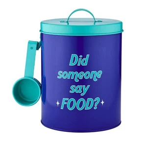 Ladelle Enamel Eco Metal Tin with Scoop Anyone Say Food - Picture 1 of 2