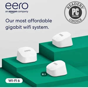 eero 6+ Plus Dual Band 3 PACK mesh Wi-Fi 1.0 Gbps 2.4/5G New FAST FREE SHIPPING - Picture 1 of 6
