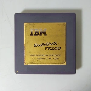 IBM 6x86MX PR200 BVAPR200GE Cyrix 1995 2.5V 66MHZ Ceramic GOLD Processor - Picture 1 of 2