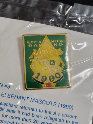Oakland Athletics A's World Champion 1990 Elephant Mascot Lapel Pin #3 MLB - Image 1 of 3