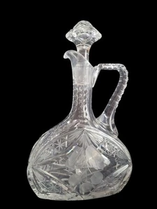 Karaffe Whisky Likör Anrikglas geätzt Henkel Glas - Bild 1 von 2
