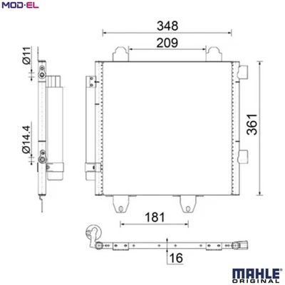 CONDENSER AIR CONDITIONING AC 459 001S FOR PEUGEOT TOYOTA AYGO/Hatchback/Van 107 - Image 1 of 4