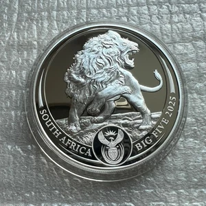 South Africa R5 2025 Silver Proof 1Oz Coin Big5 Series III Lion with Bee - Picture 1 of 2