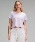 Lululemon Size 8 Cates Cropped T-Shirt, Lilac Ether, New