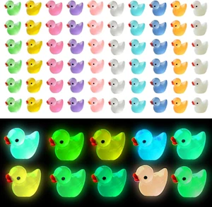 60 Pcs Tiny Duck Figures Glow in the Dark Mini Resin Duck Luminous Miniature Duc - Picture 1 of 11