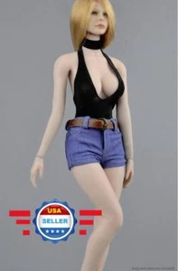 1/6 Sexy Low-cut Bodysuit Denim Shorts Clothes set for 12'' Female Figure Doll - Picture 1 of 4