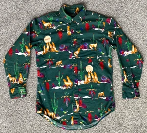 Flying Scotsman Dress Shirt-Green-Coyote, Cactus, Chili Pepper-M-Button Up - Picture 1 of 5