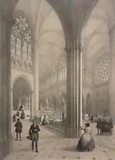 Large Print Paris 1866 Church of the Abbey Mens St Saint Denis Interior France