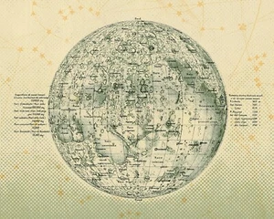 Carta Della Luna, impresión artística histórica remezclada 8 x 10, lista para enmarcar - Imagen 1 de 4