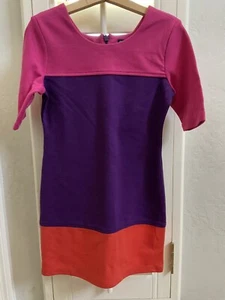 EUC Gap Kids Striped Color Block 1/4 Sleeve Dress Girls Size 6-7 - Picture 1 of 5