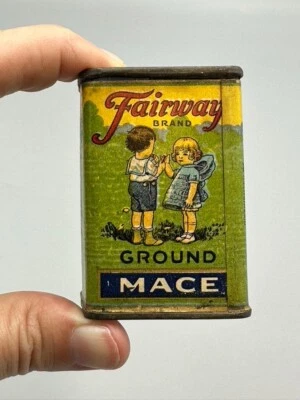 Vintage FAIRWAY Mace Smaller SPICE TIN Grocery Store ADVERTISING Kitchen - Image 1 of 4