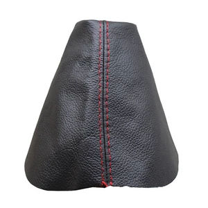 SEAT LEON MK3 (2012-2017) Soufflet Levier De Vitesse 100% Cuir - Couture Rouge - Picture 1 of 1