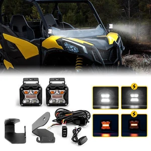 3'' Amber/White Pods+A-Pillar Mount+DT Wire For Can-am Maverick Trail / Sport - Bild 1 von 15