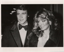 Farrah Fawcett Ryan O'Neal Press Photo 8 x 10 Black And White Location Unknown