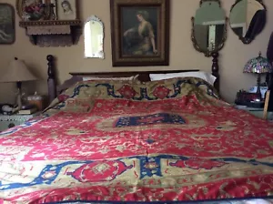 Ralph Lauren Boho Full Queen Duvet Cover Conservatory Red Cotton Sateen Italy - Picture 1 of 14