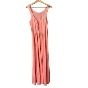 Maxi Vestido de Dormir Vintage John Kloss para Cira Rosa Melocotón Nylon Talla Mediana - Imagen 1 de 12