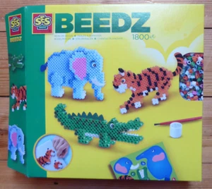 SES BEEDZ Bügelperlen 1800 Safari-Tiere No. 10155 Elefant Tiger Krokodil - Bild 1 von 7