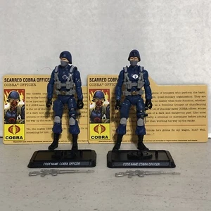 Gi Joe 25th 50th LOT OF 2 COBRA OFFICERS COBRA TROOPERS ARMY BUILDERS W/CARDS - Bild 1 von 8