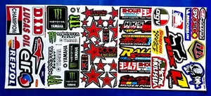 STICKERS size: A4 5pcs Rockstar Badge Set Decal Vinyl Motorcycle Racing Biker - Picture 1 of 6
