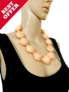 N7622 Handmade jelly Colored Resin Stone bead Statement Boho Gypsy Necklace - Picture 1 of 11