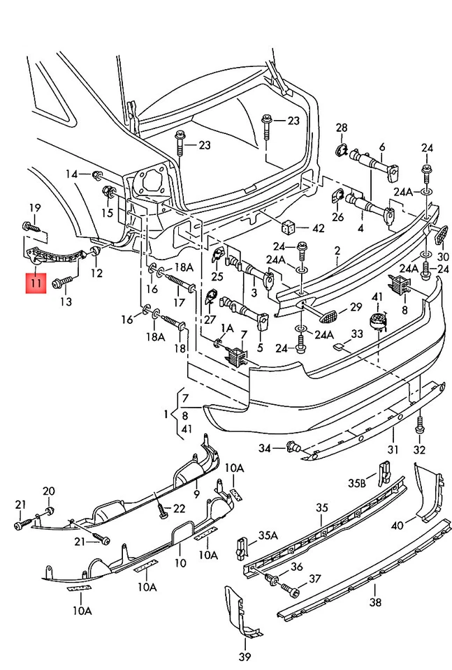 Pieza Guía Original Derecha Audi A6 Avant S6 quattro 4B2 4B4 4B5 4B5807454E Foto 1 de 1