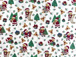 Baumwolle Quilt Stoff Weihnachten Teddybär Joan Kessler für Concord von 1/2 Yard - Bild 1 von 3