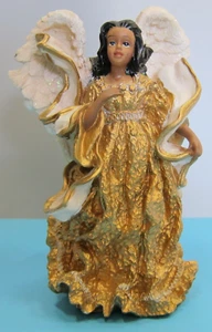 Ceramic Angel in Golden Dress 6 inch Figurine - Picture 1 of 6