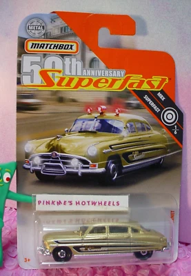 2019 Matchbox '51 HUDSON HORNET #1 ☆gold ;50th Anniversary Superfast 1/6☆1/64 - Image 1 of 2
